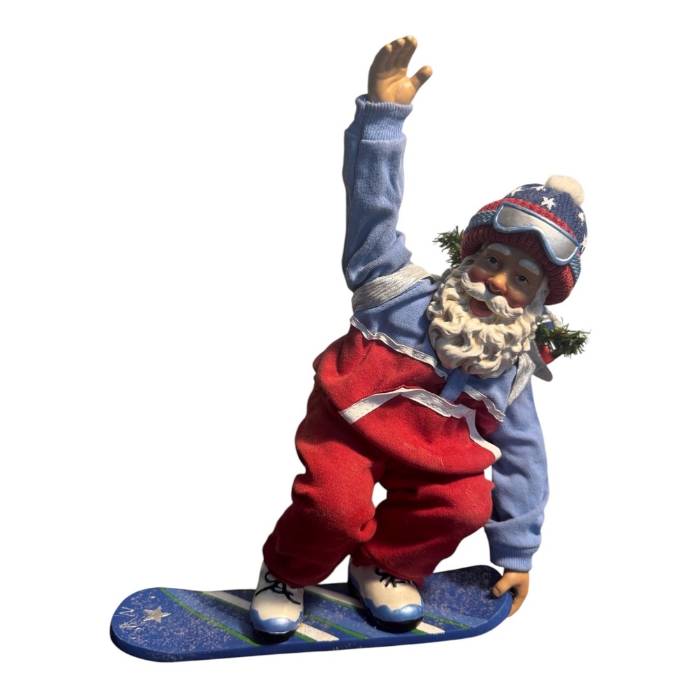 Possible Dreams Santa Patriotic Snowboarding Figurine Holiday Christmas Decor